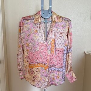 Zara Multicolor Floral Button-Up Shirt